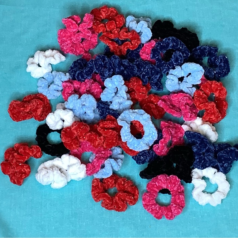 Hand crochet hair scrunchies